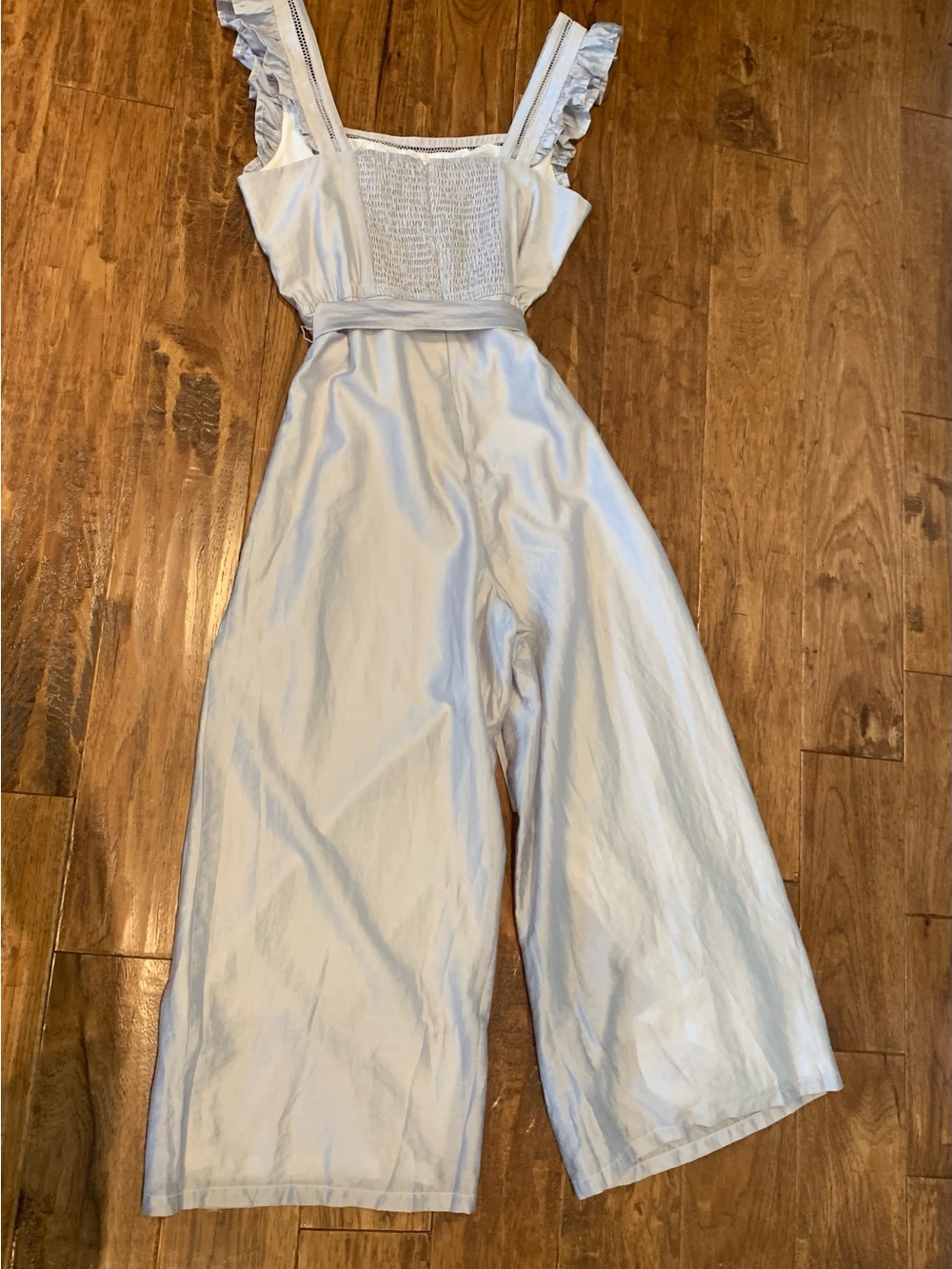 Adelyn Rae Light Gray Ruffle Strap Jumpsuit - Picture 4 of 16